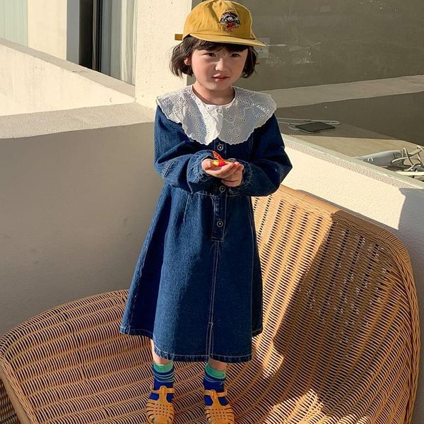 spring kids girls korean style sweet denim dress lace collar children fashion casual clothing cotton, #9432 girl's dresses, Red;yellow
spring kids girls korean style sweet denim dress lace collar children fashion casual clothing cotton, #9432 girl's dresses, Red;yellow