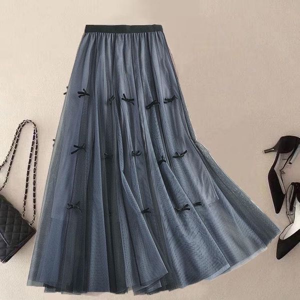 skirts 2021 fashion women spring autumn elastic high waist bow tie pleated female a-line mesh patchwork mid-calf m236, Black
skirts 2021 fashion women spring autumn elastic high waist bow tie pleated female a-line mesh patchwork mid-calf m236, Black