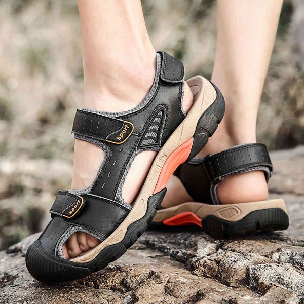 dress shoes men's sandals 2021 summer wear soft sole genuine leather breathable beach roman slippers outdoor flat rrye, Black
dress shoes men's sandals 2021 summer wear soft sole genuine leather breathable beach roman slippers outdoor flat rrye, Black