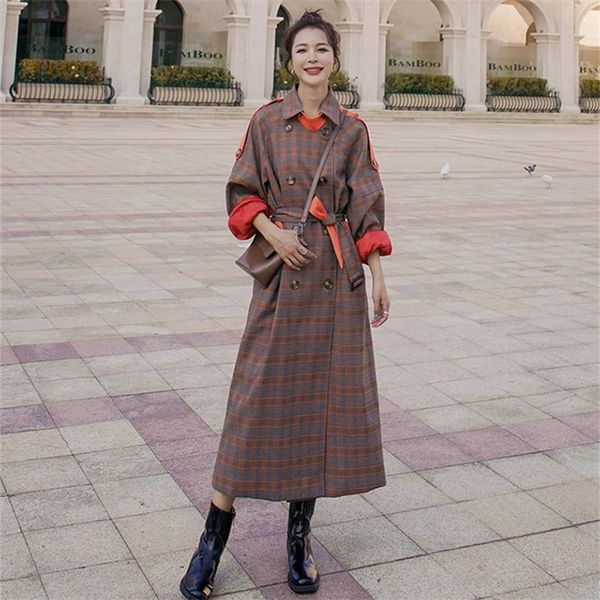 women's wool & blends stitching woolen plaid coat korean version 2021 autumn winter casual gentle all-match lady femme, Black
women's wool & blends stitching woolen plaid coat korean version 2021 autumn winter casual gentle all-match lady femme, Black