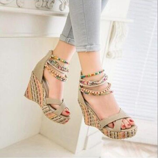 sandals bohemian national fashion color 2021 summer beaded style super high heel wedge platform women's shoes casual, Black
sandals bohemian national fashion color 2021 summer beaded style super high heel wedge platform women's shoes casual, Black