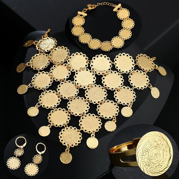 earrings & necklace bridal wedding set gold color muslim coin ring bracelet sets for women middle east arab jewelry gift her, Silver
earrings & necklace bridal wedding set gold color muslim coin ring bracelet sets for women middle east arab jewelry gift her, Silver