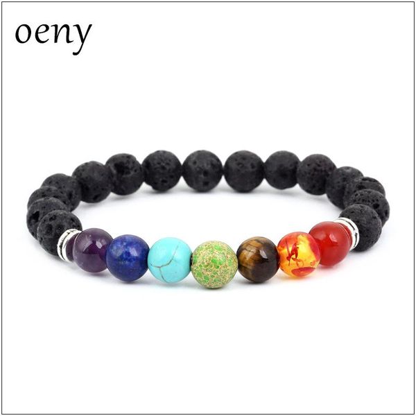 link, chain oeny seven chakra alloy jewelry volcanic stone beaded bracelet yoga, Black
link, chain oeny seven chakra alloy jewelry volcanic stone beaded bracelet yoga, Black