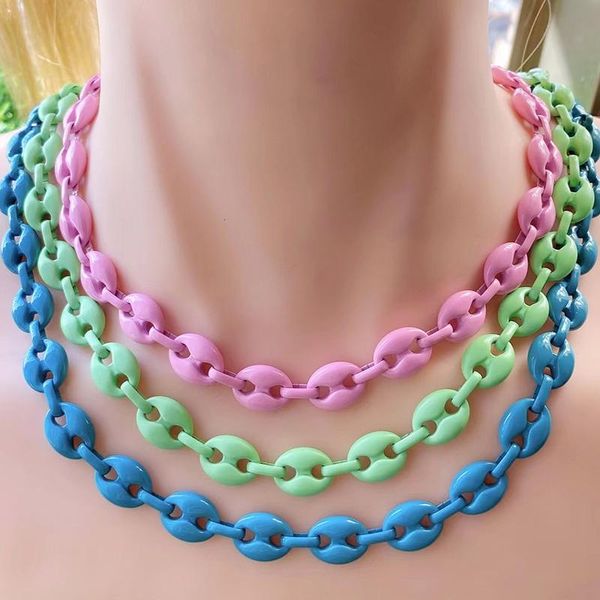 pendant necklaces 5 meter pig nose chain color plated necklace jewelry mix punk small size 51899, Silver
pendant necklaces 5 meter pig nose chain color plated necklace jewelry mix punk small size 51899, Silver