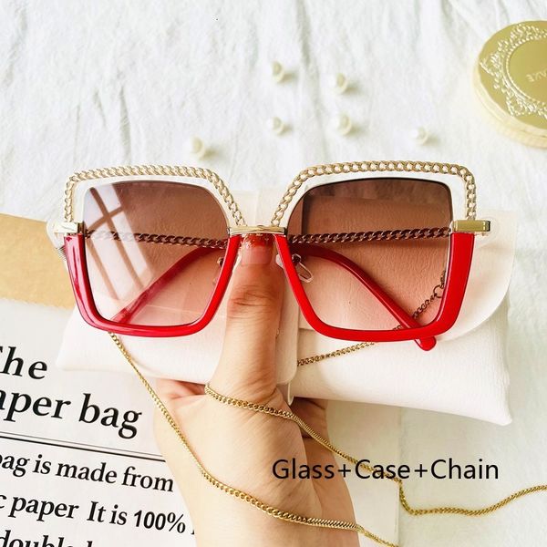 sun glasses luxury square glasses women men alloy chain frame brand design female shades ladies fashion trending eyeglasses, White;black
sun glasses luxury square glasses women men alloy chain frame brand design female shades ladies fashion trending eyeglasses, White;black
