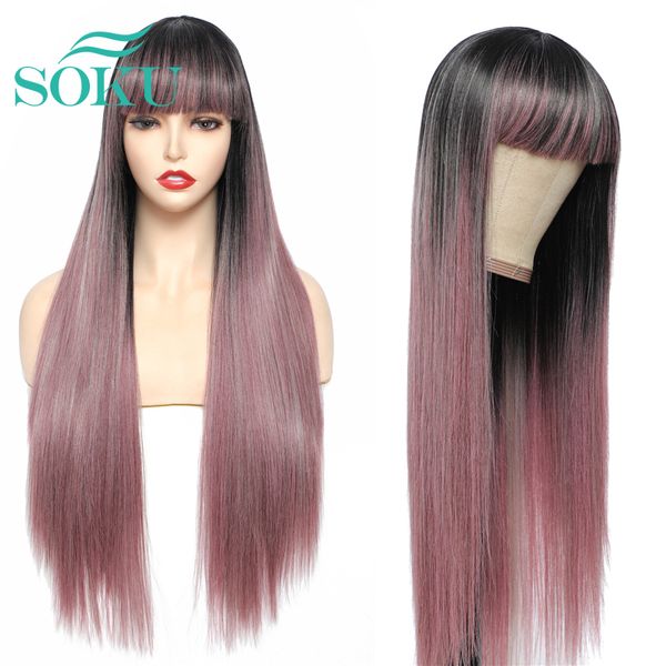 long straight synthetic wig with bangs ombre purple 28 inches daily style hair soku heat resistant fiber for black women cosplay
long straight synthetic wig with bangs ombre purple 28 inches daily style hair soku heat resistant fiber for black women cosplay