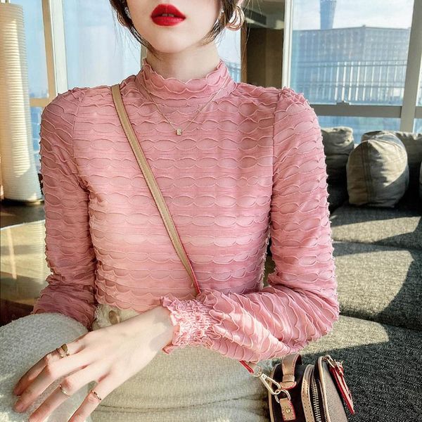 women's t-shirt women underneath pleated female autumn skinny lace unlined turtleneck fashion long sleeved mtw600067, White
women's t-shirt women underneath pleated female autumn skinny lace unlined turtleneck fashion long sleeved mtw600067, White