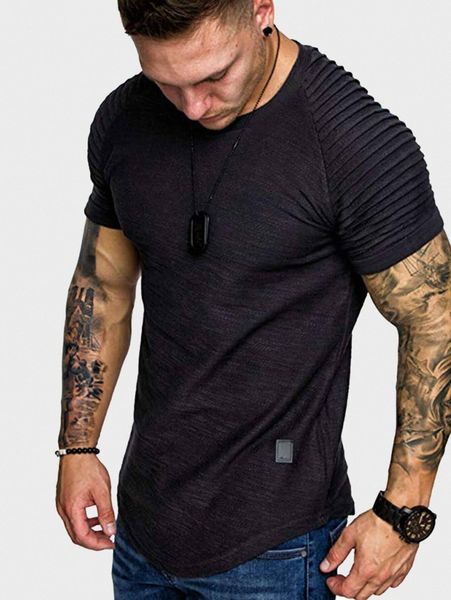 men solid raglan sleeve tee p5qr#, White;black
men solid raglan sleeve tee p5qr#, White;black