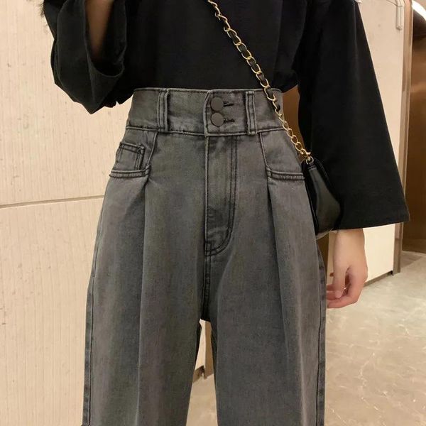 women's jeans trendy streetwear high waisted daddy trousers baggy solid denim harem pants vintage two button loose straight leg jean fo, Blue
women's jeans trendy streetwear high waisted daddy trousers baggy solid denim harem pants vintage two button loose straight leg jean fo, Blue