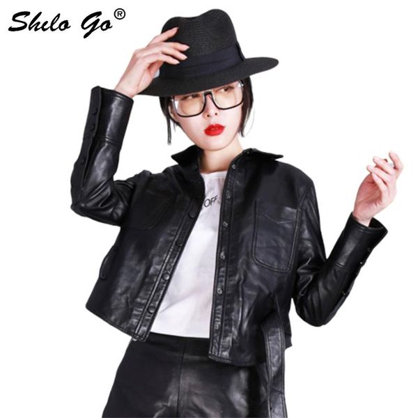 women's jackets leather jacket womens spring fashion sheepskin genuine coat lapel collar single breasted front pocket, Black;brown
women's jackets leather jacket womens spring fashion sheepskin genuine coat lapel collar single breasted front pocket, Black;brown