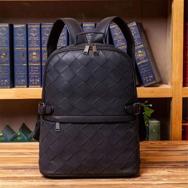 backpack kaisiludi leather woven man bag large capacity computer waxed travel schoolbag
backpack kaisiludi leather woven man bag large capacity computer waxed travel schoolbag