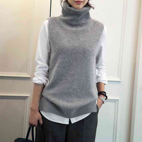 frseucag selling new knitted high-neck vest loose comfortable cashmere sleeveless sweater womens pullover, White;black
frseucag selling new knitted high-neck vest loose comfortable cashmere sleeveless sweater womens pullover, White;black