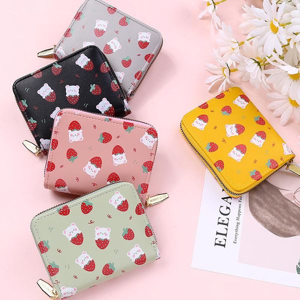 card holders women cute cartoon wallet small zipper girl brand designed pu leather coin purse female holder key case change, Brown;gray
card holders women cute cartoon wallet small zipper girl brand designed pu leather coin purse female holder key case change, Brown;gray