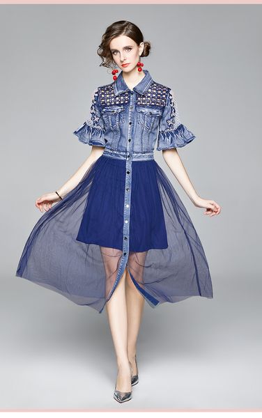 2021 european and american denim dresses a cross-border women's summer dress flower hollow gauze long skirt, Black;pink
2021 european and american denim dresses a cross-border women's summer dress flower hollow gauze long skirt, Black;pink