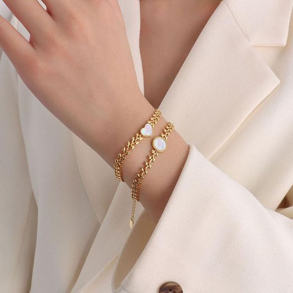 charm bracelets allme dainty white shell round love heart for women ladies simulation leaves chain accessories, Golden;silver
charm bracelets allme dainty white shell round love heart for women ladies simulation leaves chain accessories, Golden;silver