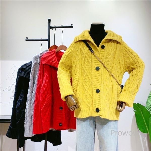 knits retro coarse needle knitted sweater lazy oaf jacket coat women spring autumn thick cardigan students outwear girls, White
knits retro coarse needle knitted sweater lazy oaf jacket coat women spring autumn thick cardigan students outwear girls, White