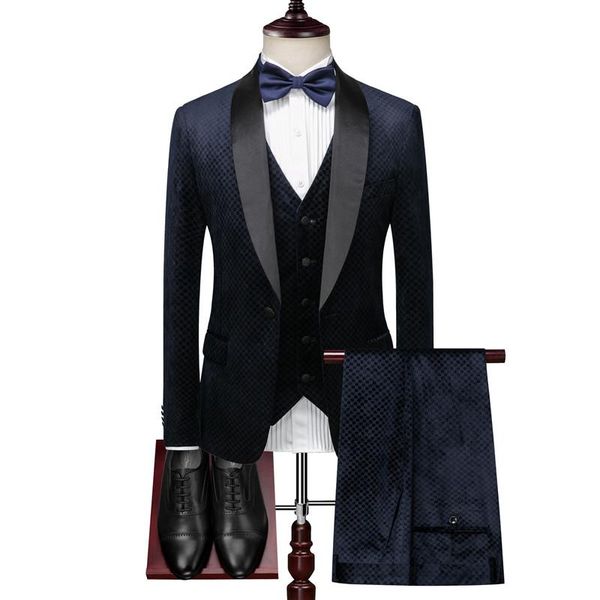 men's suits & blazers 3 pieces sets / velvet luxury embossed craft design banquet dress blazer vest pants jacket trousers waistcoat, White;black
men's suits & blazers 3 pieces sets / velvet luxury embossed craft design banquet dress blazer vest pants jacket trousers waistcoat, White;black