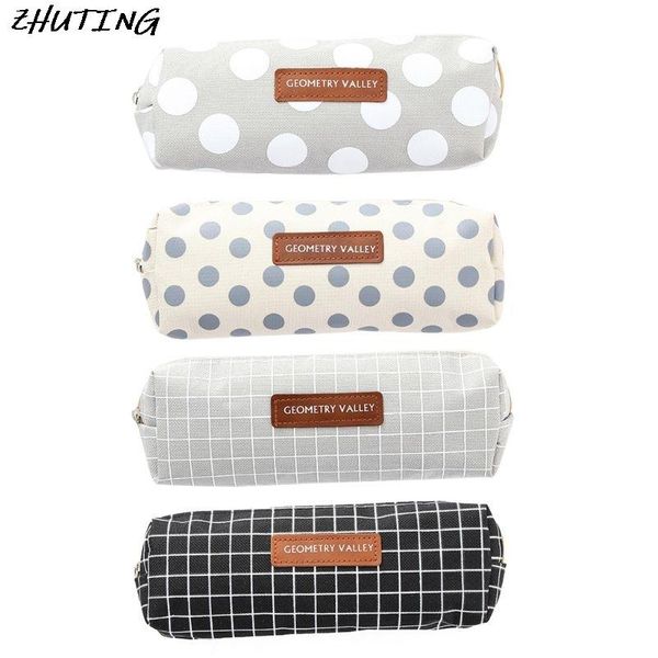 creative zipper round dot checked pen bag cloth pencil case with geometrical figure students school stationary bags
creative zipper round dot checked pen bag cloth pencil case with geometrical figure students school stationary bags