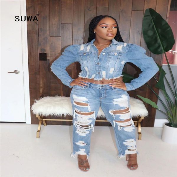 women's jackets vintage blue denim spliced hole button up short jacket 2021 classic street women turn-down collar long sleeve spring ou, Black;brown
women's jackets vintage blue denim spliced hole button up short jacket 2021 classic street women turn-down collar long sleeve spring ou, Black;brown