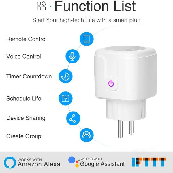 smart power plugs plug wifi socket 16a monitor timing function tuya smartlife app control works with alexa google assistant
smart power plugs plug wifi socket 16a monitor timing function tuya smartlife app control works with alexa google assistant