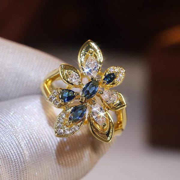 wedding rings luxury female crystal blue stone ring vintage yellow gold color for women cute promise flower engagement, Slivery;golden
wedding rings luxury female crystal blue stone ring vintage yellow gold color for women cute promise flower engagement, Slivery;golden