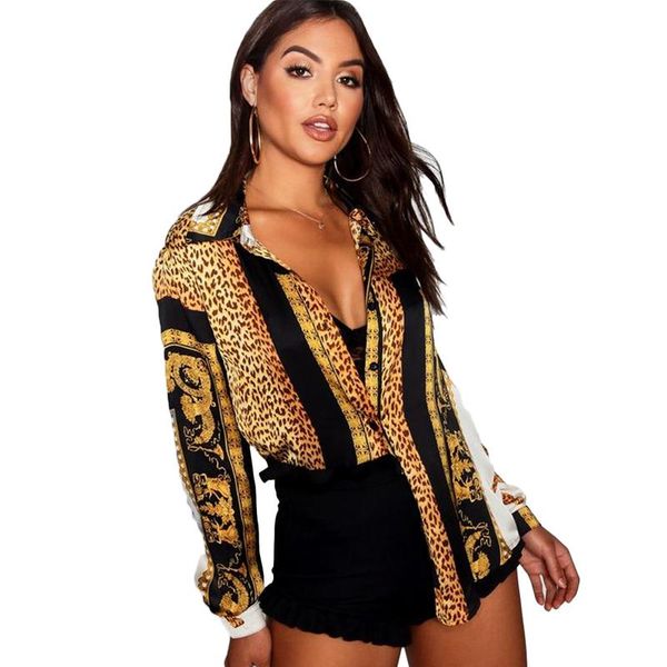 women's blouses & shirts 2021 spring women elegant party loose button shirt turn-down collar female leopard print knot front long sleev, White
women's blouses & shirts 2021 spring women elegant party loose button shirt turn-down collar female leopard print knot front long sleev, White
