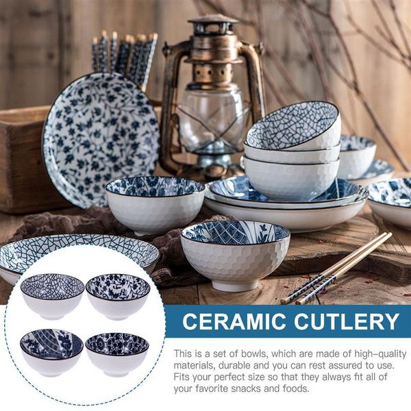 dinnerware sets 4pcs japanese style ceramic bowls blue white porcelain bowl set and kitchen supplies
dinnerware sets 4pcs japanese style ceramic bowls blue white porcelain bowl set and kitchen supplies