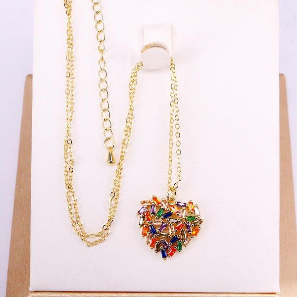 pendant necklaces 3pcs, colorful heart women cz crystal multi zirconia rainbow micro pave fashion jewelry, Silver
pendant necklaces 3pcs, colorful heart women cz crystal multi zirconia rainbow micro pave fashion jewelry, Silver