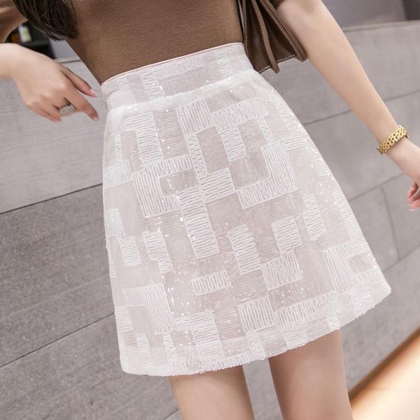 skirts women's white sequined high faldas mujer moda 2021 summer spring slim-fit a- line high-waisted women skirt 161c, Black
skirts women's white sequined high faldas mujer moda 2021 summer spring slim-fit a- line high-waisted women skirt 161c, Black