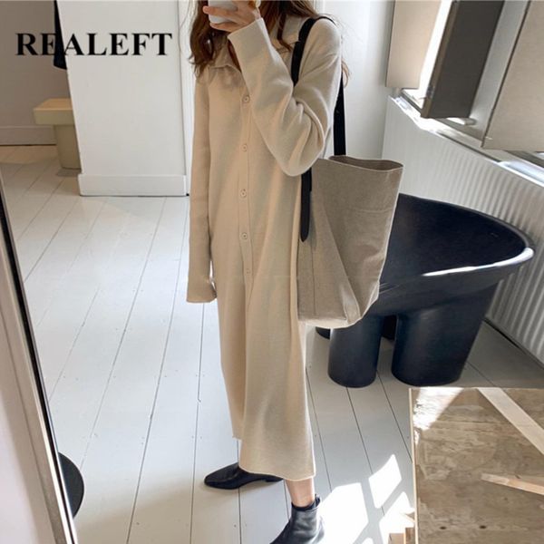 autumn oversize cardigan knitted long dress polo collar single breasted loose sleeve straight 210428, Black;gray
autumn oversize cardigan knitted long dress polo collar single breasted loose sleeve straight 210428, Black;gray