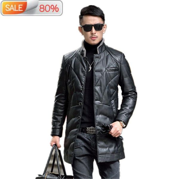 men's leather & faux 90% white duck down jacket winter coat men second layersheepskin jackets hn5524 nd749, Black
men's leather & faux 90% white duck down jacket winter coat men second layersheepskin jackets hn5524 nd749, Black