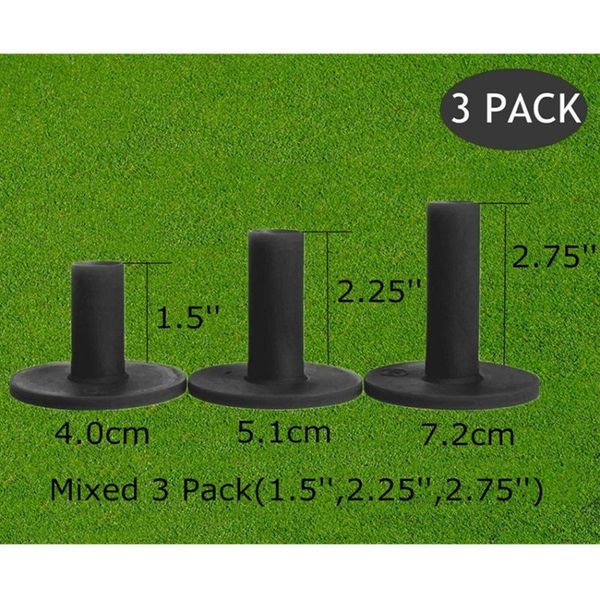 golf tees 83mm 70mm rubber tee for driving range practice tools durable training ball holder 3 pcs/set black drop aids
golf tees 83mm 70mm rubber tee for driving range practice tools durable training ball holder 3 pcs/set black drop aids