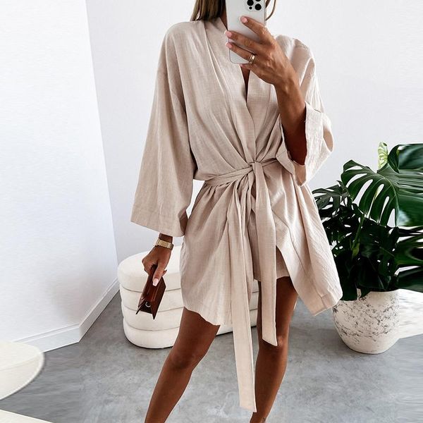 casual dresses women elegant long sleeve belted party dresscasual autumn fashion solid robe mini summer ladies v-neck wrap dress, Black;gray
casual dresses women elegant long sleeve belted party dresscasual autumn fashion solid robe mini summer ladies v-neck wrap dress, Black;gray