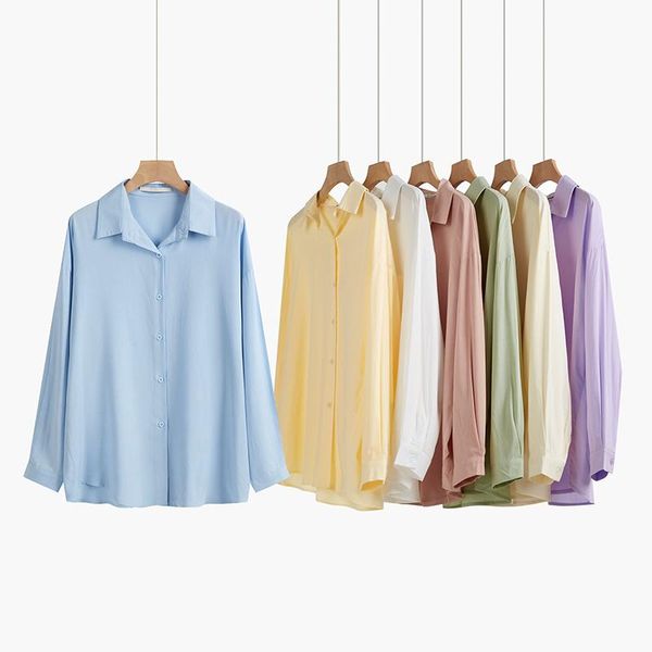 women's blouses & shirts women ladies long sleeve ol candy color button up womens female chic all match, White
women's blouses & shirts women ladies long sleeve ol candy color button up womens female chic all match, White