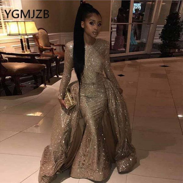 party dresses long sleeve evening 2021 with removable train mermaid sparkly sequin lace african women formal prom dress, White;black
party dresses long sleeve evening 2021 with removable train mermaid sparkly sequin lace african women formal prom dress, White;black