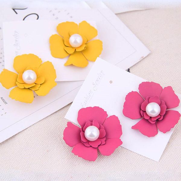 stud korean big flower earrings for women jewelry fashion painting color simulation pearl ear studs accesorios mujer aretes 2021, Golden;silver
stud korean big flower earrings for women jewelry fashion painting color simulation pearl ear studs accesorios mujer aretes 2021, Golden;silver