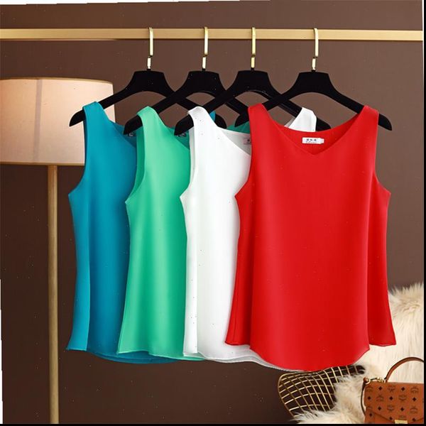 fashion brand summer sleeveless womens blouses chiffon solid v neck casual plus size 5xl female, White
fashion brand summer sleeveless womens blouses chiffon solid v neck casual plus size 5xl female, White