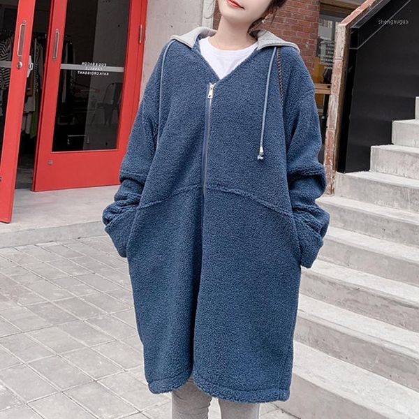 women's wool & blends 2021 fashion large size autumn winter long thick woolen coat loose hooded windbreaker jackets female overcoats n1, Black
women's wool & blends 2021 fashion large size autumn winter long thick woolen coat loose hooded windbreaker jackets female overcoats n1, Black