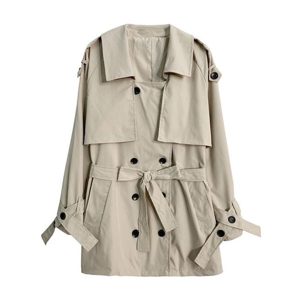 women's trench coats windbreaker spring autumn british style loose temperament solid color lapel double-breasted fashion commuter mid-l, Tan;black
women's trench coats windbreaker spring autumn british style loose temperament solid color lapel double-breasted fashion commuter mid-l, Tan;black