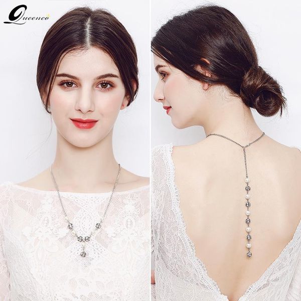 novel design pearl backdrop necklaces for back deep v party dress long necklace chain wedding jewelry bride accessories bikini chains, Silver
novel design pearl backdrop necklaces for back deep v party dress long necklace chain wedding jewelry bride accessories bikini chains, Silver