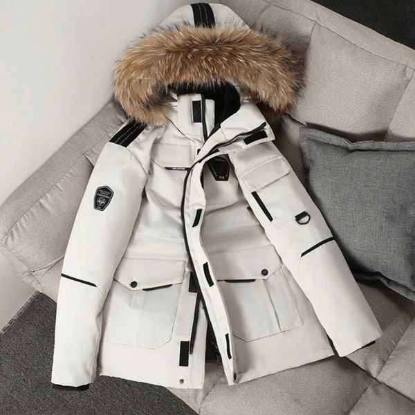 White duck feather female jacket, Hoodie, Royal fur collar, thick coat, snowsuit, 30 degrees, winter, 90%, Black
White duck feather female jacket, Hoodie, Royal fur collar, thick coat, snowsuit, 30 degrees, winter, 90%, Black