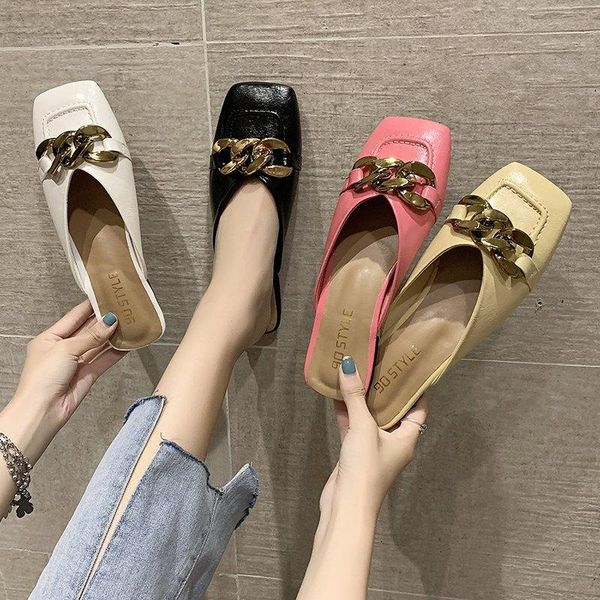 women slippers mules 2021 summer fashion metal decoration flip flops ladies comfort shoes slides female sandals, Black
women slippers mules 2021 summer fashion metal decoration flip flops ladies comfort shoes slides female sandals, Black