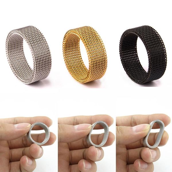 wedding rings fashion stainless steel silver/gold/black mesh retro punk gothic ring mens jewelry 8mm width size 6-13, Slivery;golden
wedding rings fashion stainless steel silver/gold/black mesh retro punk gothic ring mens jewelry 8mm width size 6-13, Slivery;golden