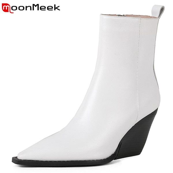boots moonmeek 2022 arrival genuine leather wedges zipper ankle fashion ladies shoes women winter, Black
boots moonmeek 2022 arrival genuine leather wedges zipper ankle fashion ladies shoes women winter, Black