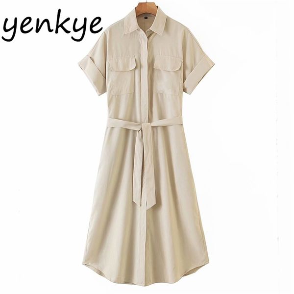 vintage solid color long dress women lapel collar short sleeve pockets sashes casual autumn plus size vestido 210514, Black;gray
vintage solid color long dress women lapel collar short sleeve pockets sashes casual autumn plus size vestido 210514, Black;gray