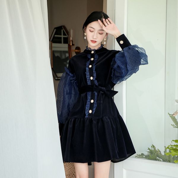 dress dressed in shredded velvet mesh dot chic tie up dresses autumn feminine lantern track manga, Black;gray
dress dressed in shredded velvet mesh dot chic tie up dresses autumn feminine lantern track manga, Black;gray