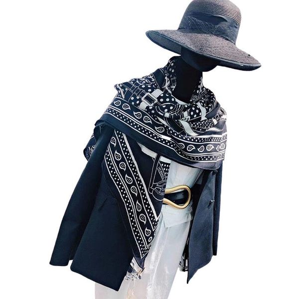 luxury 70% cashmere 30% silk thin scarf women vintage belt dot print shawl stole winter warm foulard 53"x53" scarves, Blue;gray
luxury 70% cashmere 30% silk thin scarf women vintage belt dot print shawl stole winter warm foulard 53"x53" scarves, Blue;gray