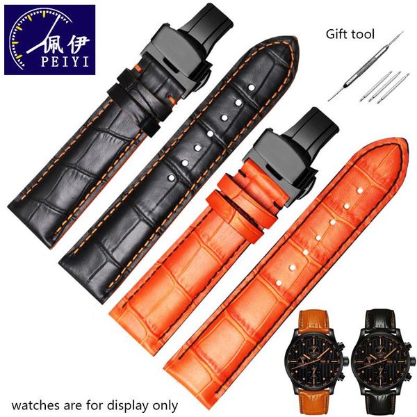 watch bands peiyi 18 20 22 23mm leather watchband black orange line strap with butterfly buckle for m005 men's accessories, Black;brown
watch bands peiyi 18 20 22 23mm leather watchband black orange line strap with butterfly buckle for m005 men's accessories, Black;brown