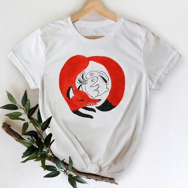 cartoon fox style fashion trend womens t shirt printing spring summer lady print graphic female tee, White
cartoon fox style fashion trend womens t shirt printing spring summer lady print graphic female tee, White