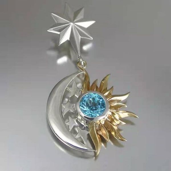 pendant necklaces bohemiatwo-color star moon for women blue cz stone inlay sun necklace fashion party jewelry gift, Silver
pendant necklaces bohemiatwo-color star moon for women blue cz stone inlay sun necklace fashion party jewelry gift, Silver